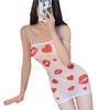 Sex Stockings, Sexy Temptation, No Suspender, Hip Skirt, Passion Can Tear Large Size, Red Heart Mouth, New Suit for Women