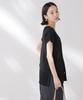 Nano Universe Multifunctional Strong Twist French Sleeve Front and F Women's Knit, 2-Way Back, 010, Black, 673-5222308