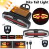 Solar USB Rechargeable Wireless Remote Bike Tail Light LED Turn Signal Rear Light Waterproof Cycling Safety Warning Lamp