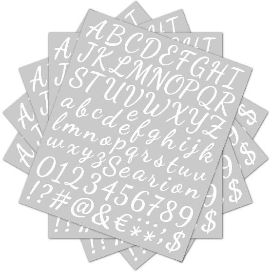 16 Sheets Vinyl Letters Numbers Kit,Self Adhesive Cursive Alphabet Letter Sticker, DIY Number Letter Decal Script Pantry Labels for