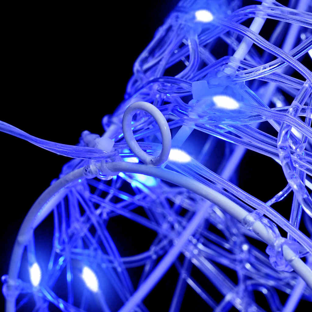 Reindeer Head Decoration with 140 LEDs Blue 68 X 36.5 X 62.5 Cm Acrylic