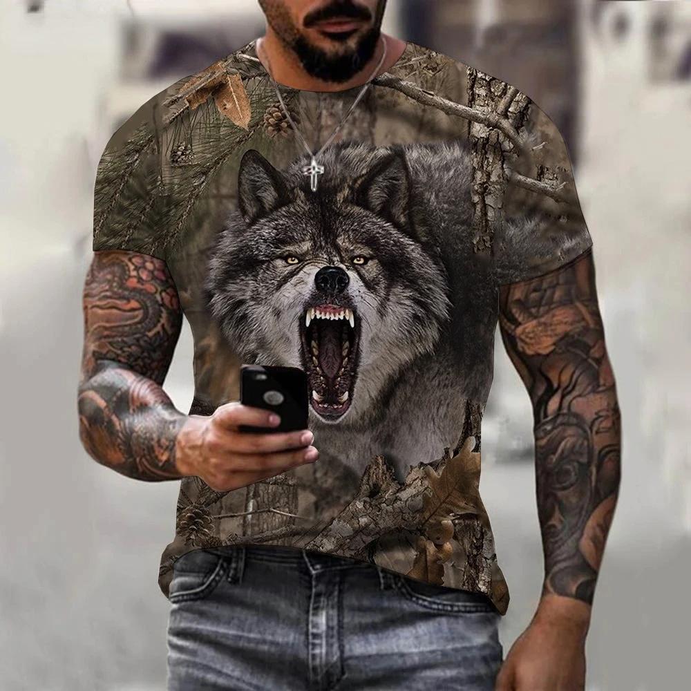 Camouflage Boar Hunting Animal T Shirts Mens Womens 3D Printed Short Sleeves Tops Street Casual Harajuku Oversized Men Clothing