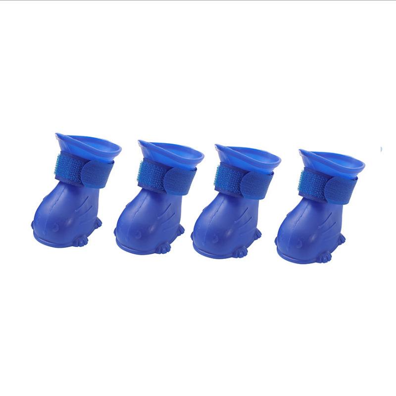 4 шт./лот водонепроницаемые нескользящие резиновые сапоги для собак для маленьких кошек, износостойкие резиновые сапоги для улицы, аксессуары для домашних животных S