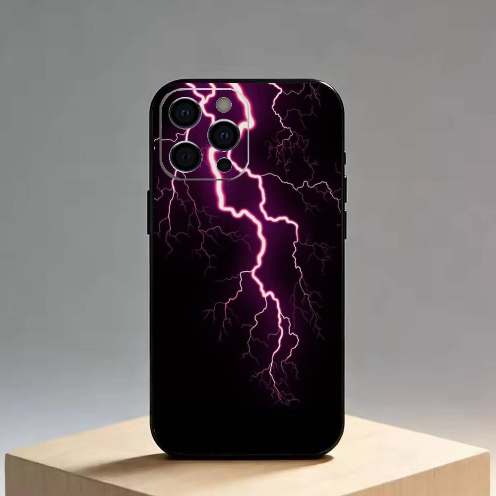 Cool lighting   Phone Case For iPhone 17, 16,15,14,13,12,11 Plus,Pro Max, Others Soft Black Cover