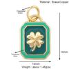 Trendy Colorful Enamel Geometry Charm Pendant,Real 18k Gold Plated Zircon Necklace Bracelet Jewelry Findings Supplies S43