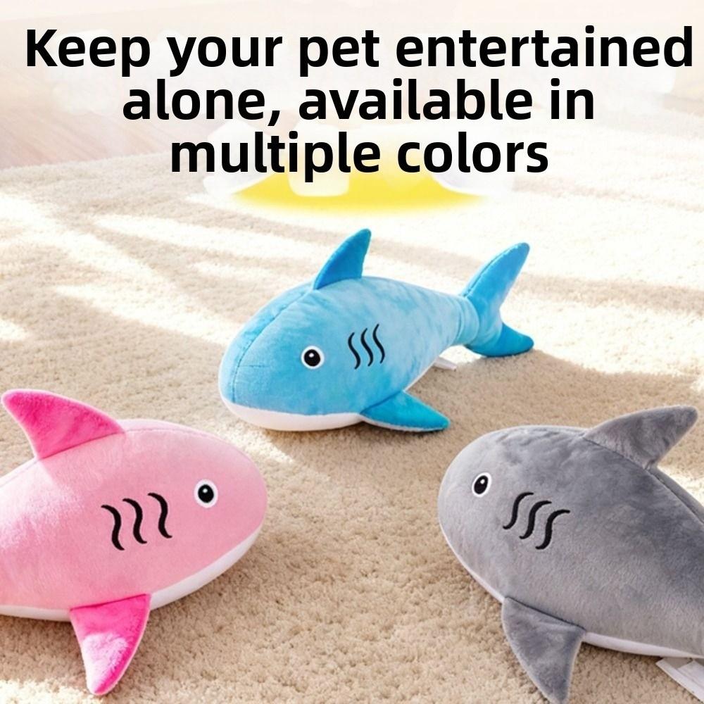 Simulated Shark Squeaky Dog Toy Bite-resistant Creative Sound-making Plush Toy Cartoon Soft Pet Chew Plush Toy Puppy