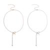 Sweet Bowknot Tassels Pendant Necklace Fashion Pearls Chain Choker Simple Collar Necklace Clavicle Chain Party Jewelry