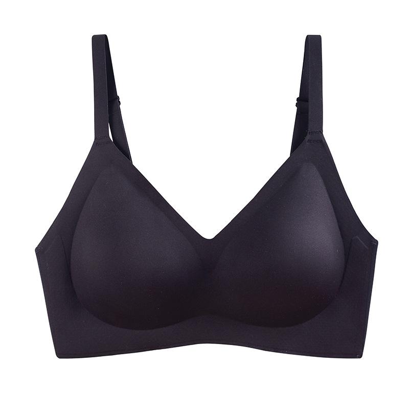 Seamless Latex Underwear Women's Summer Thin Section Without Steel Ring Small Breasts Gathered Breasts Anti-sagging Sports Bra