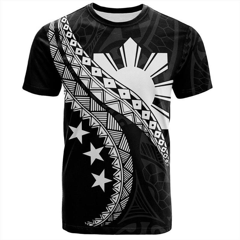 Stampa 3D Filippine Emblema Filippino T-shirt Stili Tribali Filippine Magliette Grafiche Moda Bambino Maniche Corte Vintage