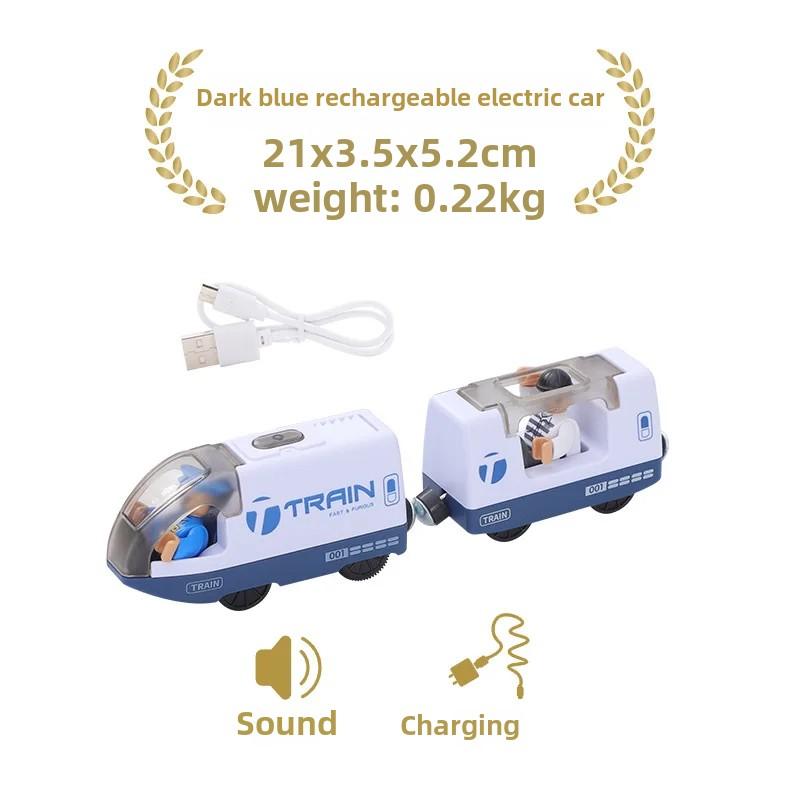 

Игрушки для мальчиков Детский электропоезд 2 секции Магнитная связь Зарядный комплект Совместимые игрушки для автомобилей Деревянный трек Harmony Train