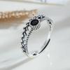 Silver-Black Zircon Index Finger Ring for Women: Niche Design, Fashionable, Colorfast