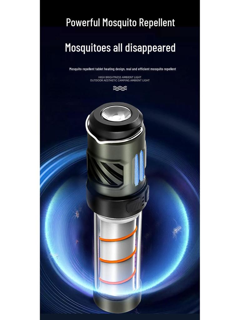 Portable Outdoor Camping Light with Tripod, Flashlight, Mosquito Repellent, and Tent Atmosphere Lighting