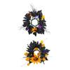 Halloween Candle Ring Wreath Artificial Maple Leaf Wreath Rustic Candle Wreath for Bar Thanksgiving Party Supplies Home Decor