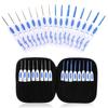 DIY Knitting Tool Crochet Hook Aluminum Set with Blue & White Porcelain Pattern Handle(Blue