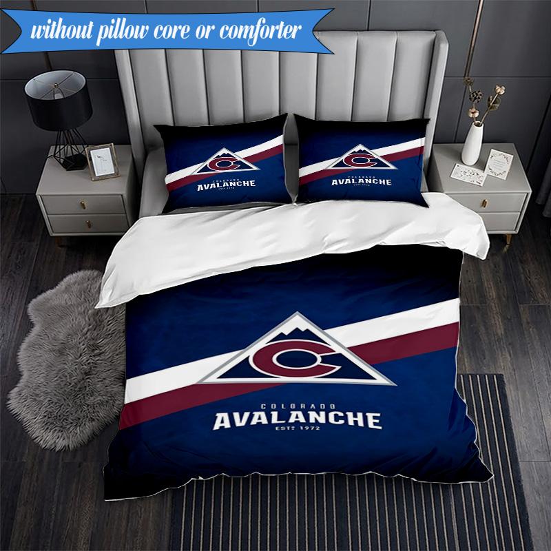 3PCS Avalanche Team Spirit Bedding Set,Including 1pc Duvet Cover And 2pcs Pillowcases Perfect for Bedroom, Dormitory, Fan Christmas Gift