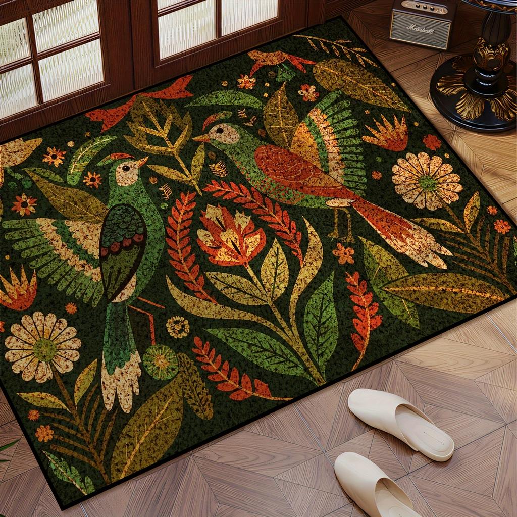 Retro Floor Mat Lovebird Door Mat Festive Welcome Mat Outdoor Carpet Living Room Carpet Rug For Bedroom Home Decoration