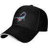 Vibrant Watercolor Scorpion Baseball Cap Polyester Sun Hat Casual Adjustable Trucker Cap for Adults