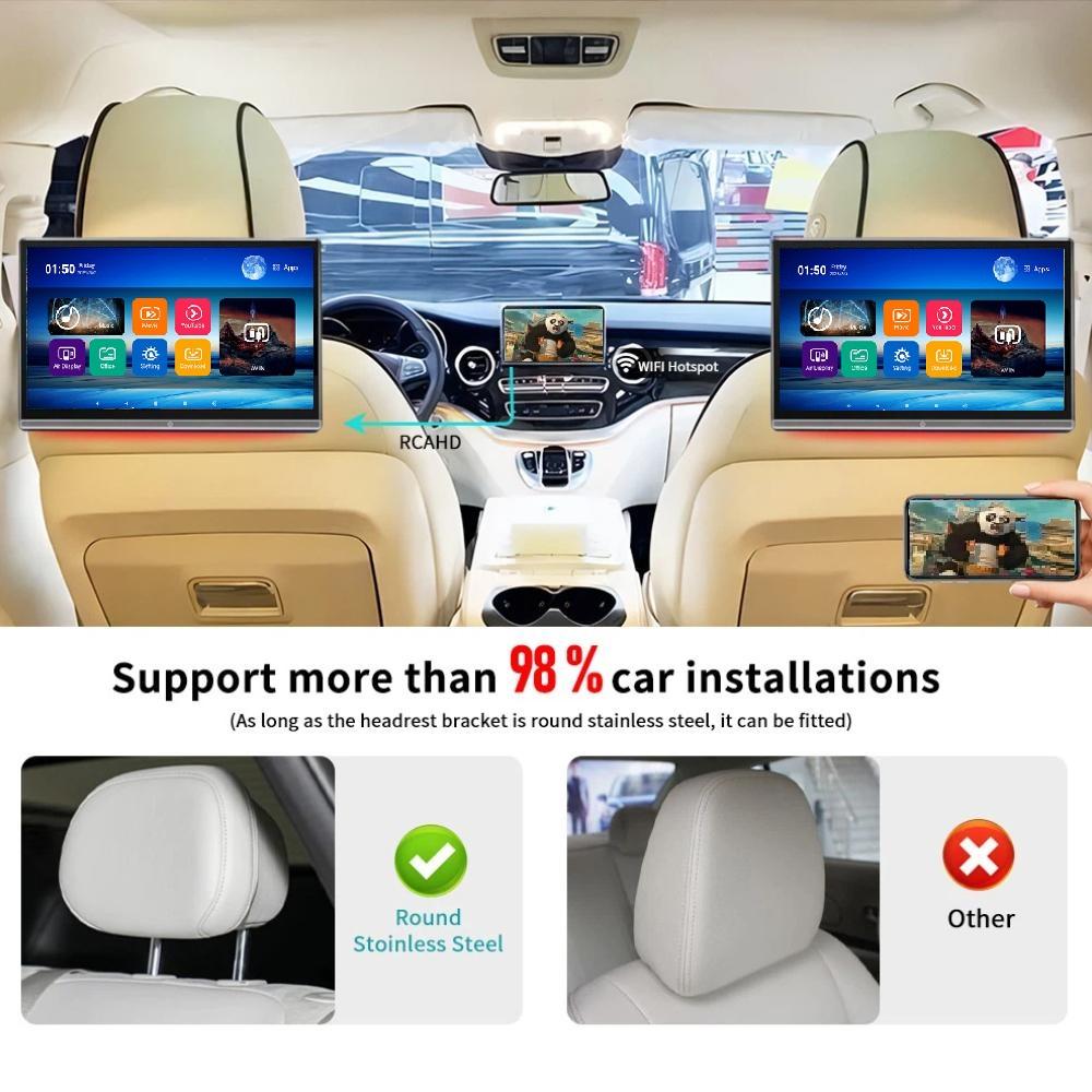 11.6-inch Headrest-mounted Display, In-car HD Android Multimedia System, Rear-seat Entertainment System.