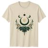 Gold Celestial Moon Phase Botanical Womens T-Shirt Witchcraft