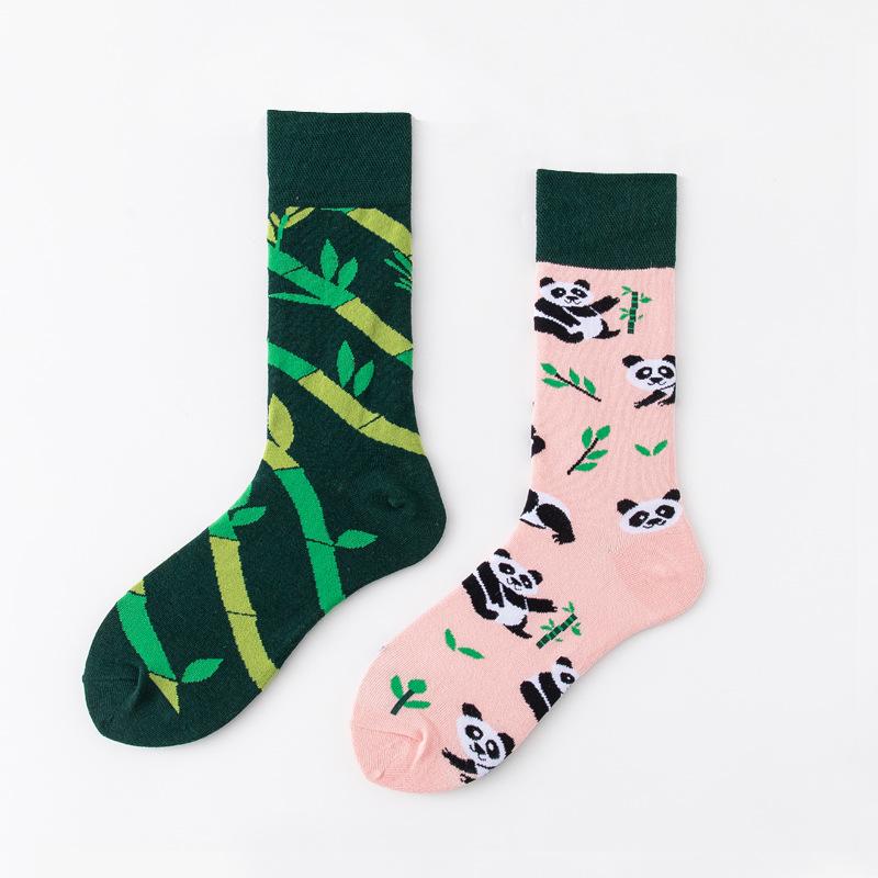 REMOULD Women Fashion Designer Mismatching AB Socks High Quality for Girls Art Crazy Socks With Print Pattern Fancy Cool