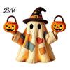 LED Light Up Ghost Lighted Vintage Patchwork Ghost, Halloween Decor for Home Display, Vintage-inspired Figurine Cute with Soft Mantels Shelves Porches
