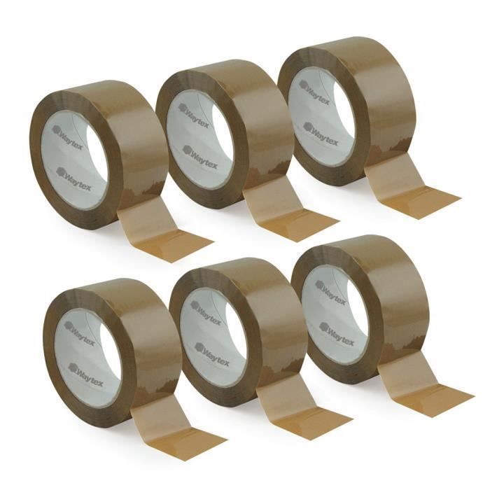 Ruban adhésif d'emballage - waytex - 930707 - largeur 50mm - longueur 66m - pack de 6 rouleaux