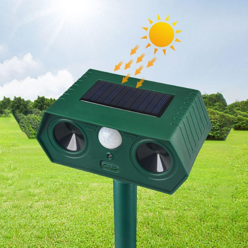 Waterproof Ultrasonic Animal Repeller Flashing Light Motion Sensor Repellent Agricultural
