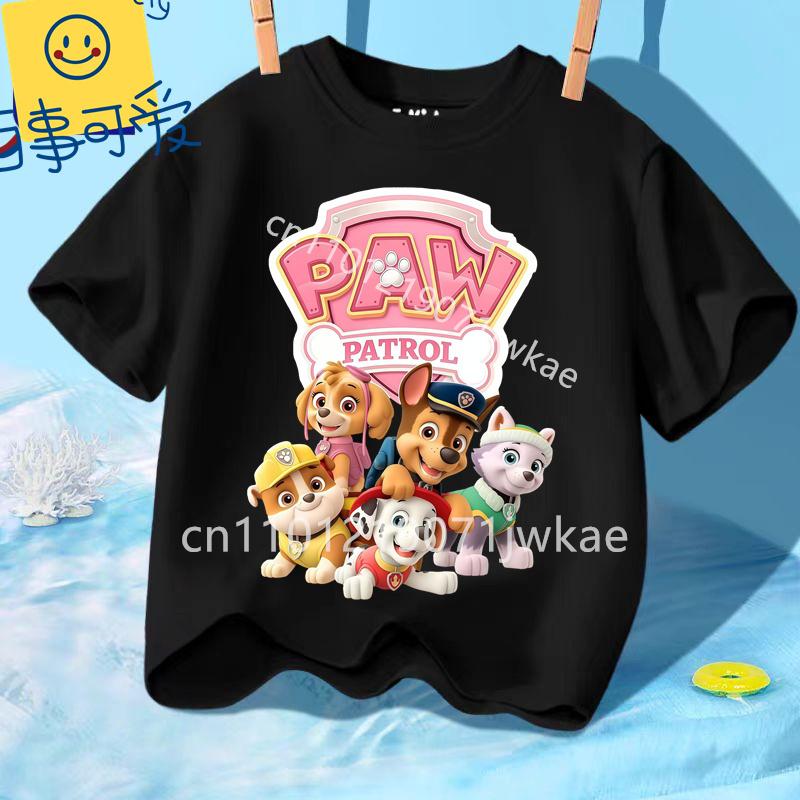 Summer Kids Korean Clothes Baby Casual Tees Cute Birthdays Gifts Paw Patrols Girl Boys T Shirt Cartoon Skye Short Sleeve Tops