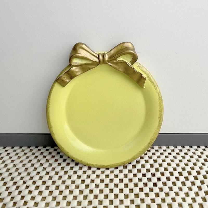 Elegante Alzatina a Forma di Fiocco per Gioielli per Orecchini Collane Storage Stile Resina Vassoio Decorativo Regalo per Donne