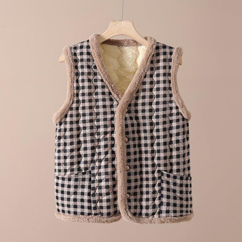 

Теплые жилеты на бархатной подкладке для женщин среднего и пожилого возраста — идеально подходят для осени и зимы 4XL for 135-145 lbs верблюд