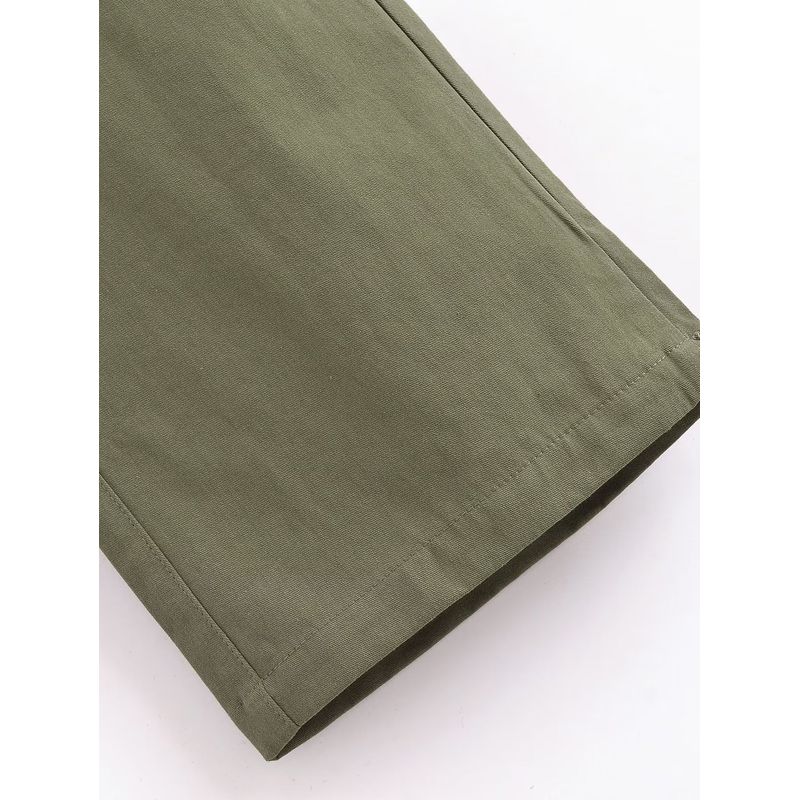 Kaslead Fashion Wind High Waist Straight Cargo Pants