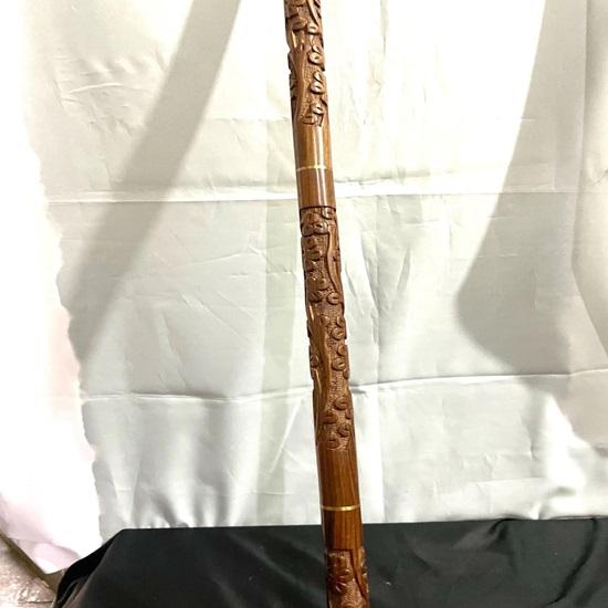 Dřevěná vycházková hůl palisandrová s mosaznou rukojetí Stylová ručně vyrobená vycházková hůl dárek