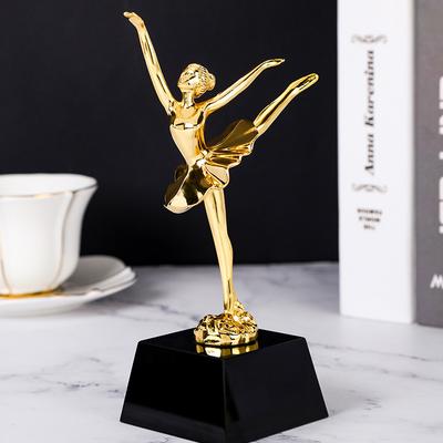 Metal Handicrafts Simulation Figure Sculptures Ballet Figures Dancing Girls Golden Statues Ballet Dance  Home Decoration
