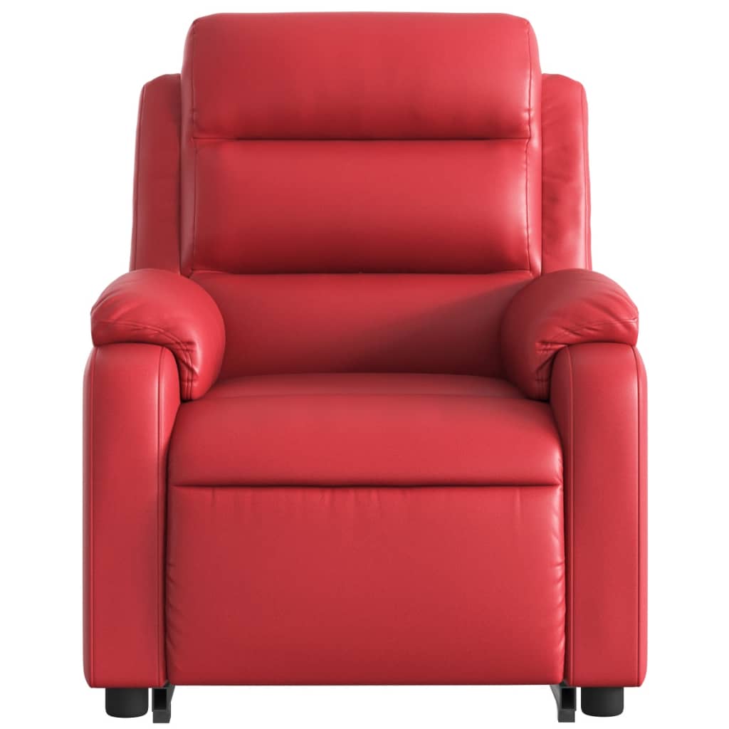 Recliner Chair with Lift Assistance Electric Red Faux Leather