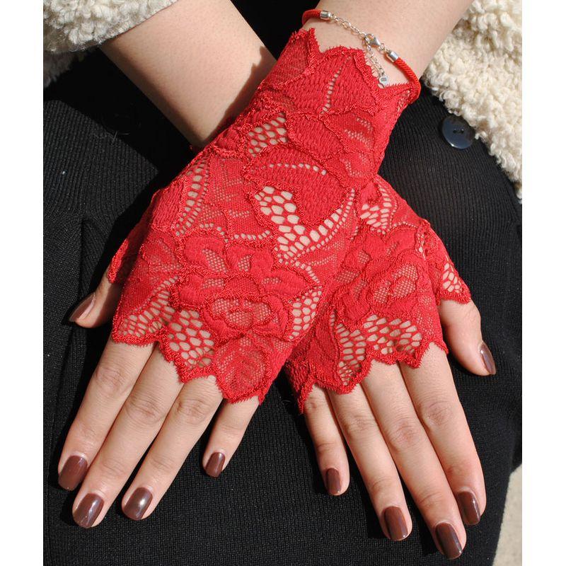 New Elastic Lace Half Finger Gloves Thin Short Finger Leakage Sun Protection Driving Non Slip UV Protection Scar Covering Tattoo