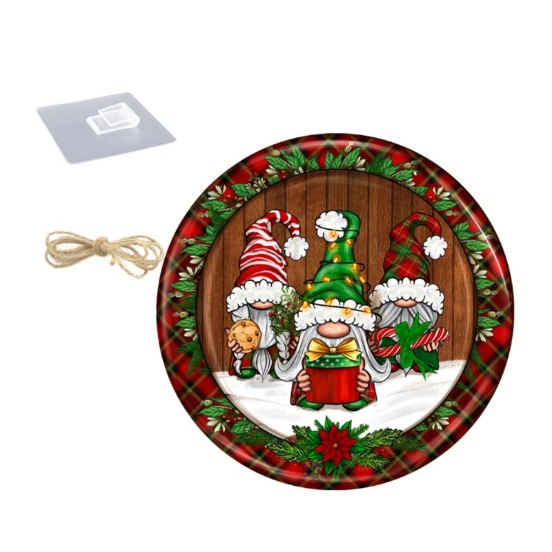 Christmas Wood Pendant Snowmans Gnome Christmas Tree Hanging Ornament for Festival Holiday Party Backdground Decor