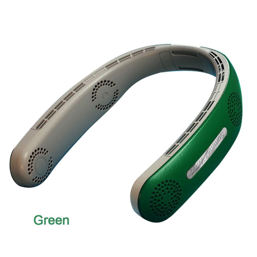 Portable USB Rechargeable Neck Fan Summer Neck Hanging Air Cooling Fan Mute Strong Wind Wearable Bladeless Neckband Fan