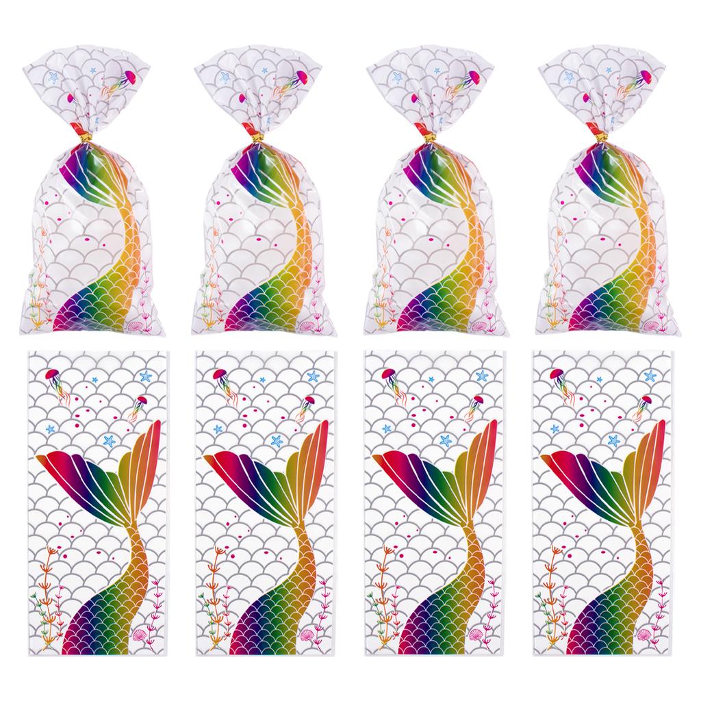 50pcs Jungle Safari/Dinosaur/Unicorn Party Gift Bags Plastic Candy Treat Bag Party Decorations for Kids Birthday Baby Shower