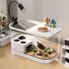 Plastic Fish Tank Household Aquarium Turtle Tank with Platform Reptile Habitat for Crabs Fishes Amphibians Reptiles