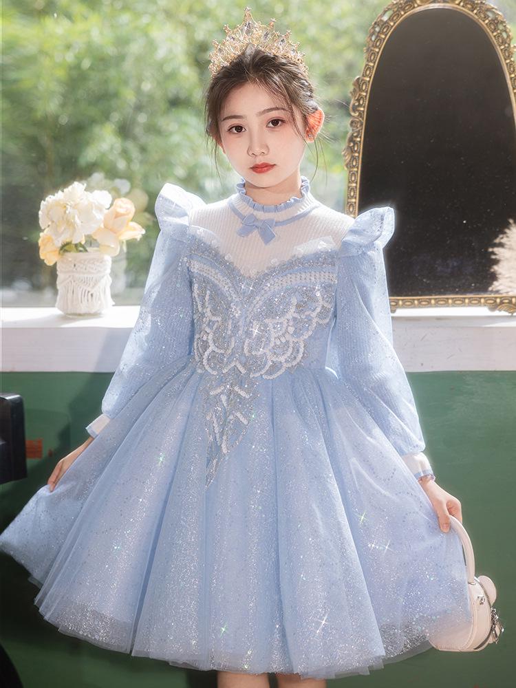 High-End Girls' Princess Formal Dress for Piano Performances and Evening Events