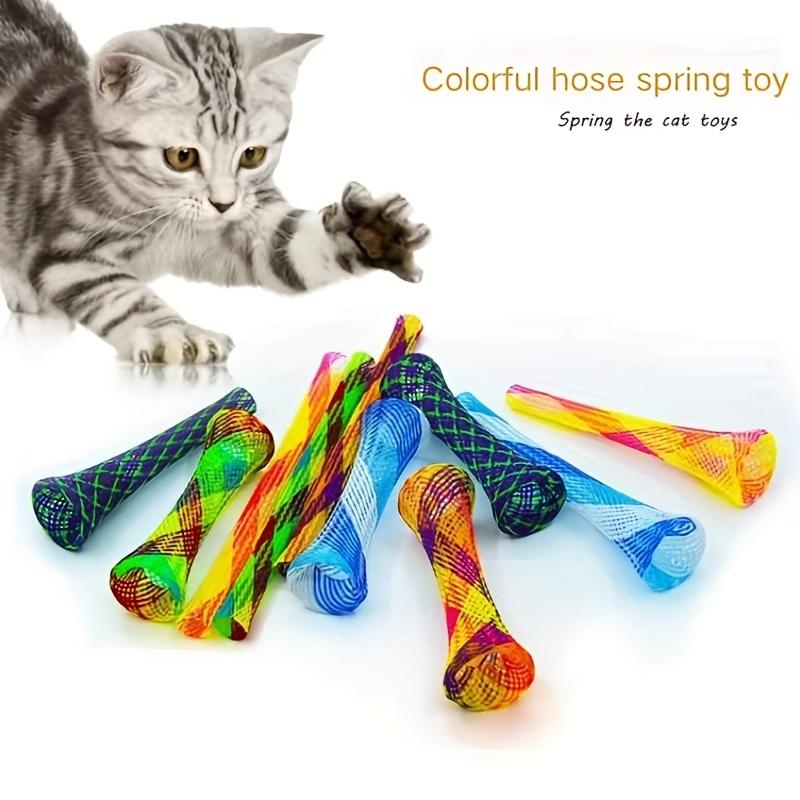 5PCS Folding Spring Shaped Toys Colored Elastic Spring Interactive Cat Tearing Stick Providing Fun And Excitement For Pets