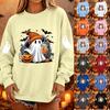 Women's Pullover Sweatshirt, Casual Long Sleeve Neck Loose Fit Color Top