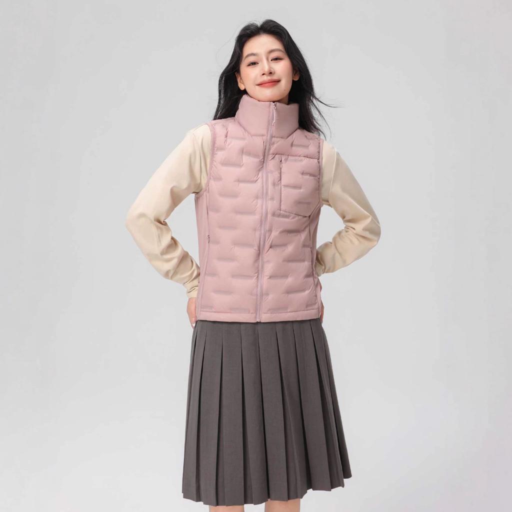 Pinghu down jacket women's vest light and thin down stand-up collar vest autumn and winter new ladder pressure vest tide