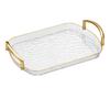 Transparent Clear Luxury Tray Rectangular Dining Tea Serving Platter  Party Gathering