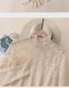 2024 Slim Korean Lace Mesh Pullover - Half-High Collar, Skin Color