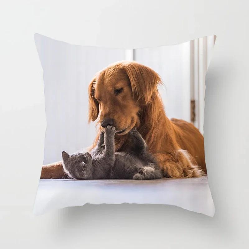 Home Decor Witchcraft Cat Stealing  Cushion Cover Cute  Sofa Car Decoration 45x45cm Pillowcase Square Polyester