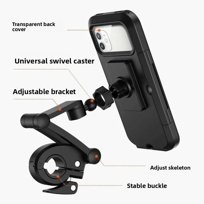 Waterproof Shockproof Bike Phone Mount for Motorcycle Ebike Delivery Riders with Anti Vibration for Secure Navigation