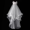 Wedding Veil with Metal Comb Wedding Hair Accessories for Flower Girl 2 Tier Longest Tulle 28" Embellished with Bow