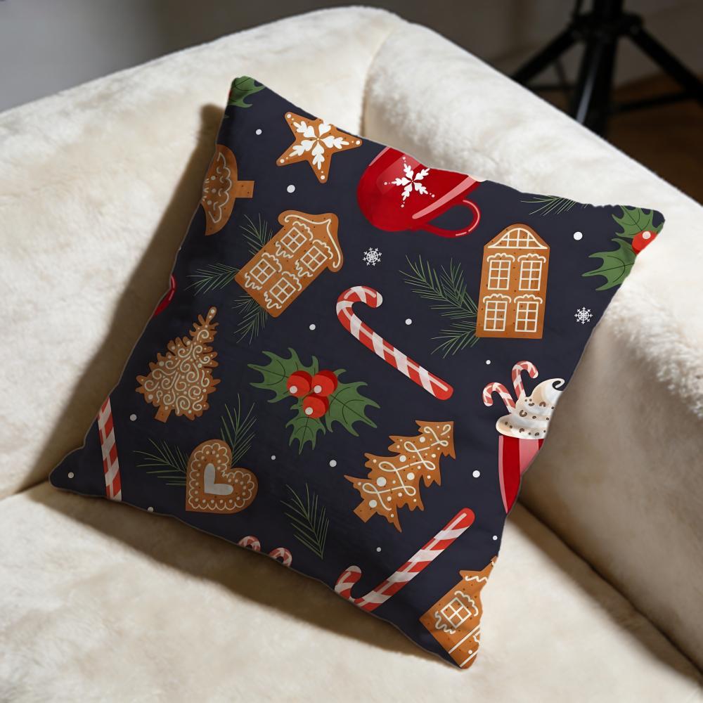 christmas Cushion Cover Soft Decorative Pillow Case Suitable for Bedroom Sofa Car Travel Use