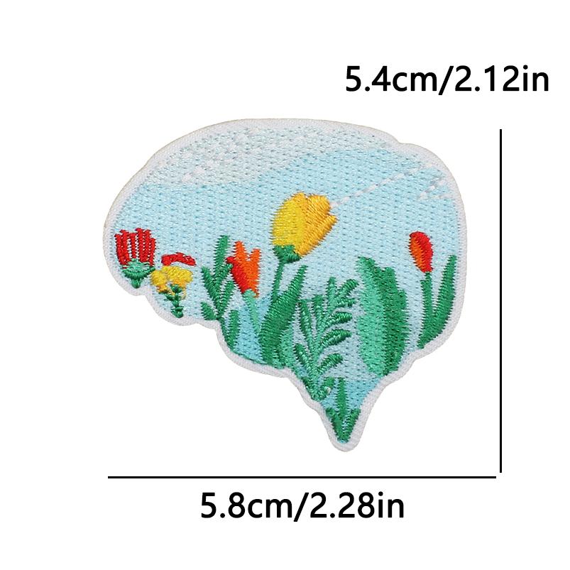 10pcs Lots Flower Letter Slogans Embroidery Patches Butterfly Iron On Patches For Clothing Chrysanthemum Book Sew Stickers 